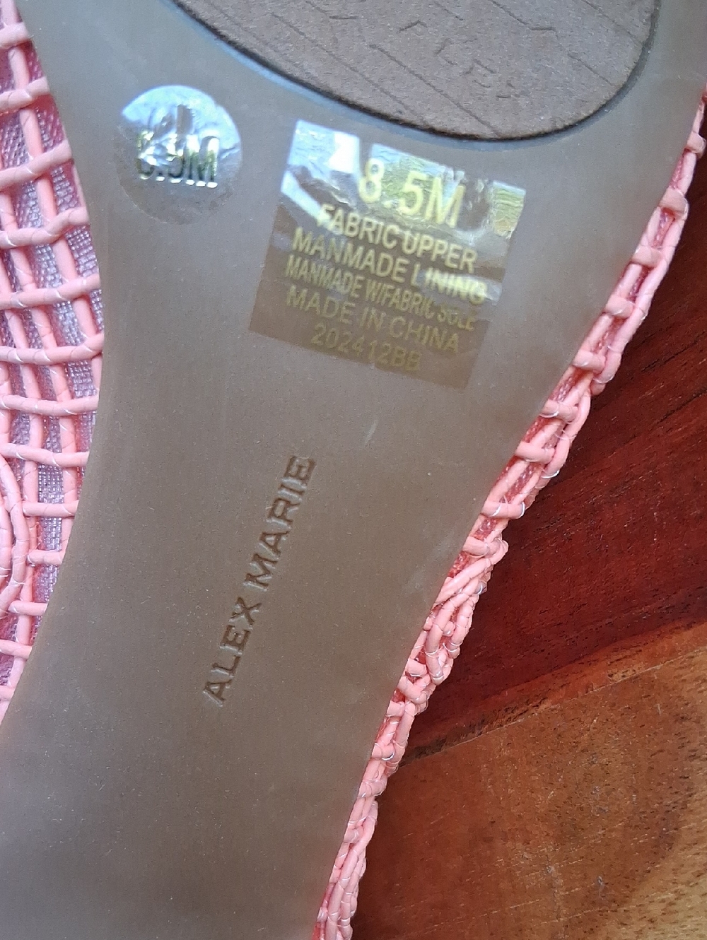 Alex Marie Pink Woven Pointed-Toe Heels with Buckle 8.5 - Picture 8 of 14